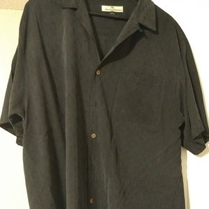 Black Silk Tommy Bahama Short-Sleeved Button-Down